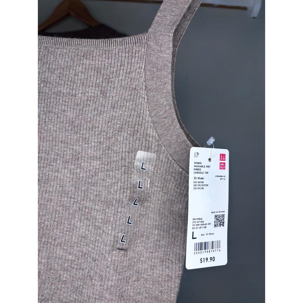 Uniqlo Ribbed Set Minimal Capsule Everyday Neutral Size M L NWT - Picture 6 of 9
